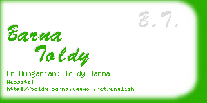 barna toldy business card